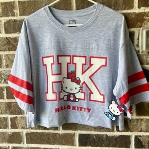 Sanrio Hello Kitty Gray and Red Short Sleeve Tee